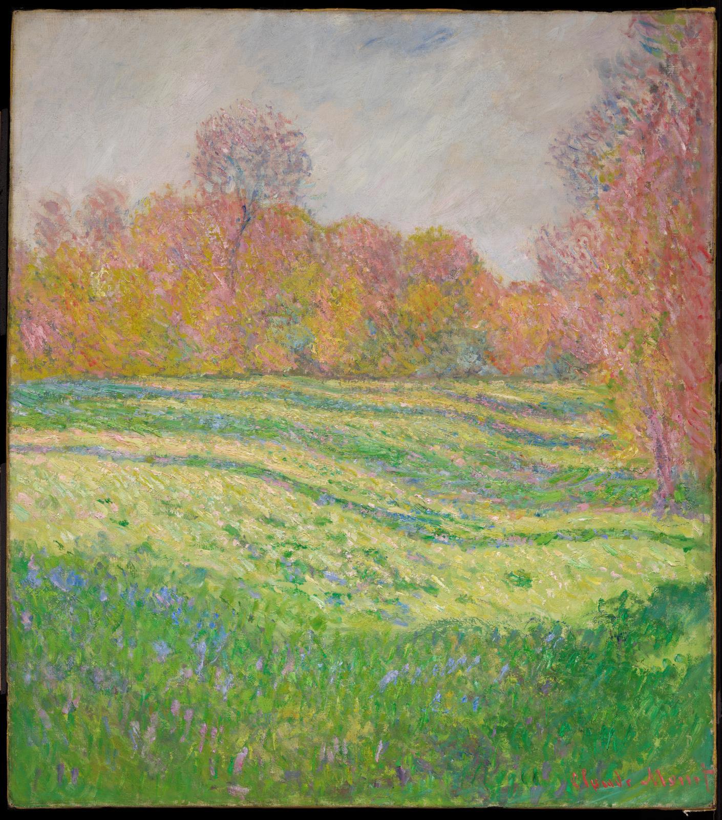 Claude Monet,Meadow at Giverny, Autumn, 1886,large wall art,framed wall art,canvas wall art,large on sale canvas,M5505